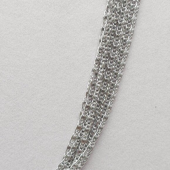 Vintage Sarah Coventry Multi Strand Silver Tone Chain Necklace 16 in - Picture 3 of 5